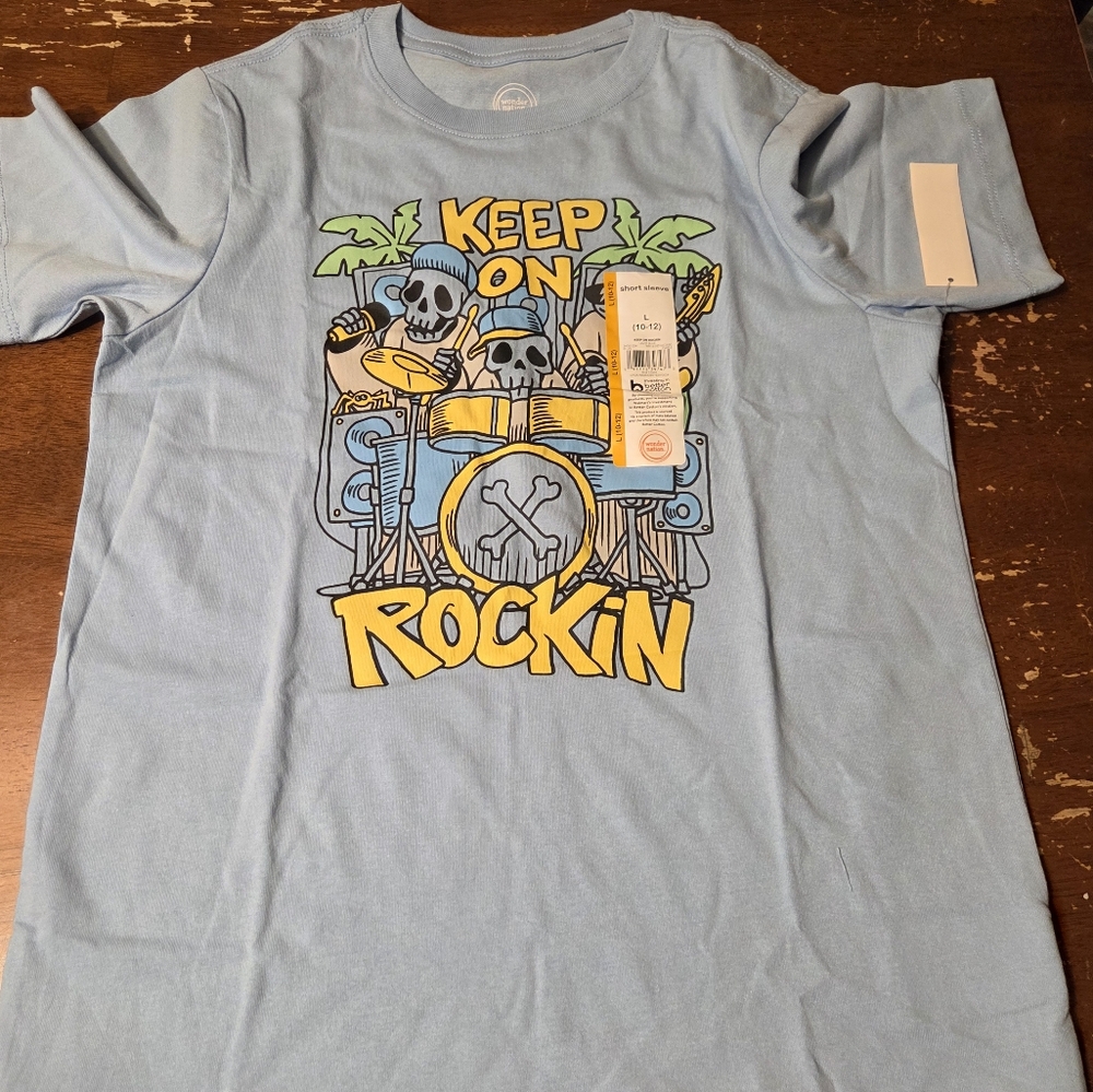 Wonder Nation Light Blue 'Keep On Rockin' T-Shirt